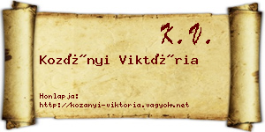 Kozányi Viktória névjegykártya